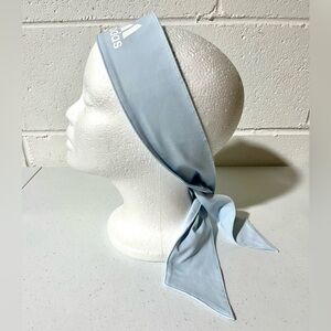 Adidas Alphaskin Tie Headband. Unisex OSFM. NWOT Light Blue White Logo B2
